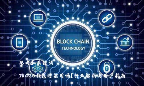 思考和关键词

TRC20钱包还能用吗？行业解析与用户指南